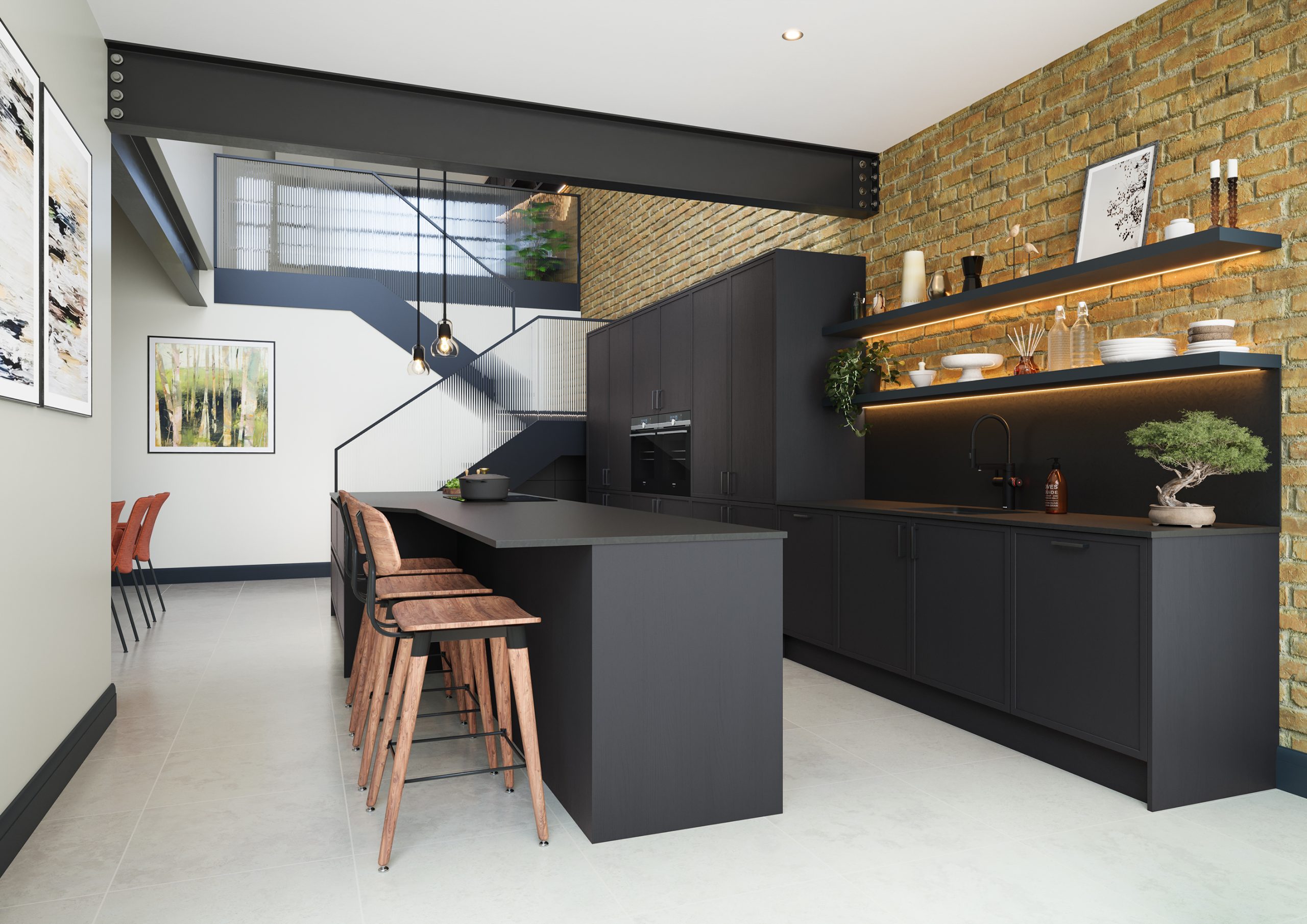 Aylesford Graphite kitchen kitchen island kitchen diner kitchen shelves