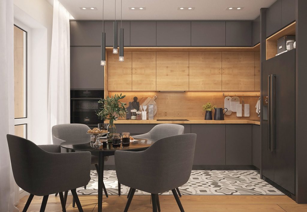 image of modern kitchen with minimal furnishing
