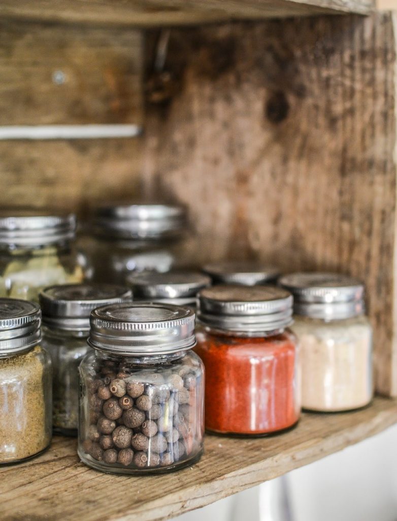 image of spice jars as a part of open shelves